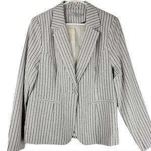 Fransa Pinstripe Linen Blazer